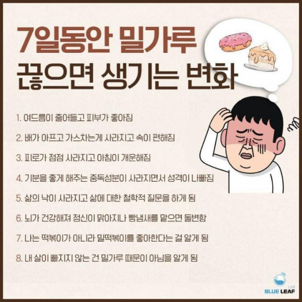 밀가루 7일만 안먹으면 생기는 일