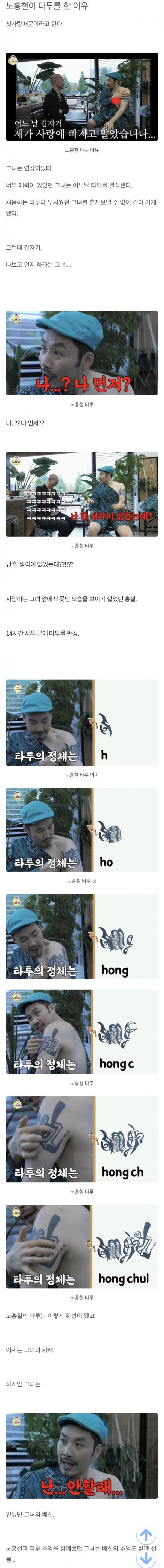 노홍철 문신한 이유