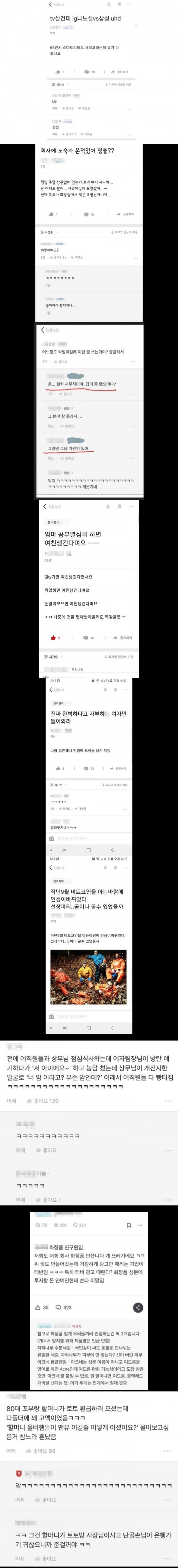 직장인 커뮤니티 블라인드 레전드SSUL들